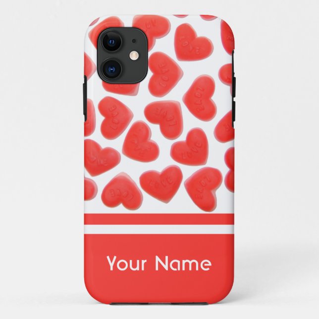 Sweet Hearts Name iPhone case (Back)
