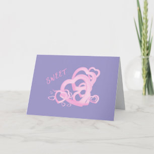 Sweet Hearts pink birthday wishes greetings loving Card