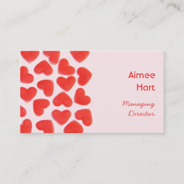 Sweet Hearts Pink business card left side (Front)