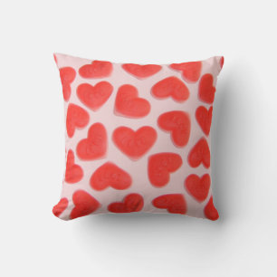 Sweet Hearts Pink 'I love you' red throw pillow