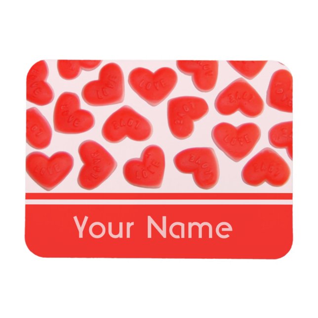 Sweet Hearts Pink 'name' premium magnet (Horizontal)