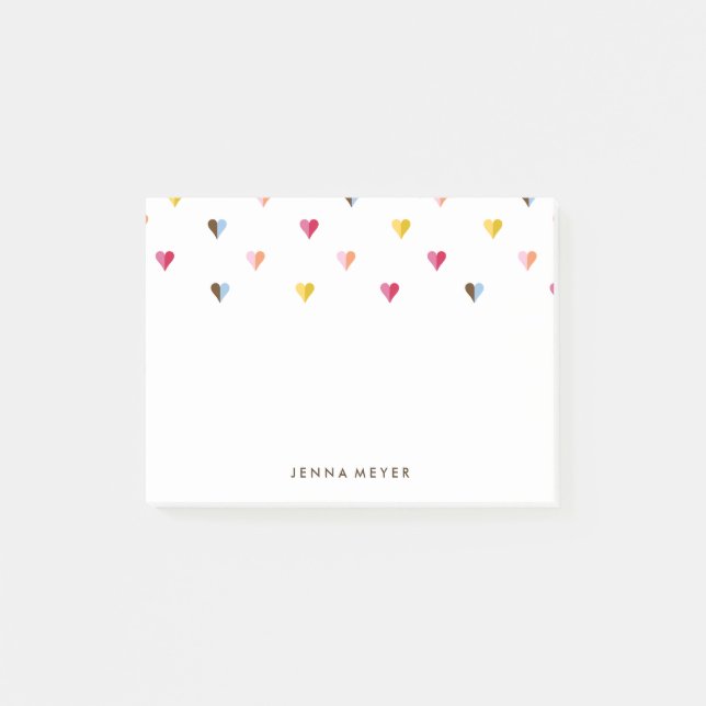 Sweet Hearts Small - Multi Coloured Post-it Notes (Front)