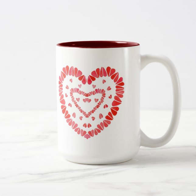 SWEET HEARTS Tall Maroon Two-Tone Mug (Right)
