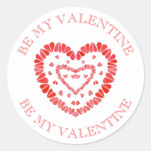 SWEET HEARTS Valentine Large Round Stickers