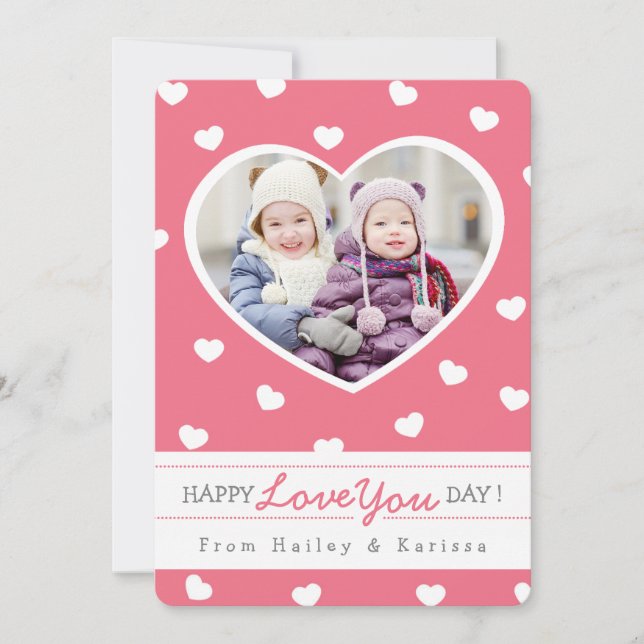 Sweet Hearts Valentine Photo Card / Pink (Front)