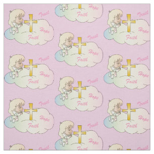 Sweet Heaven Praying Angel Baby Girl Fabric