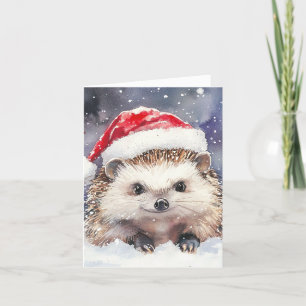 Sweet Hedgehog Folded Holiday Card