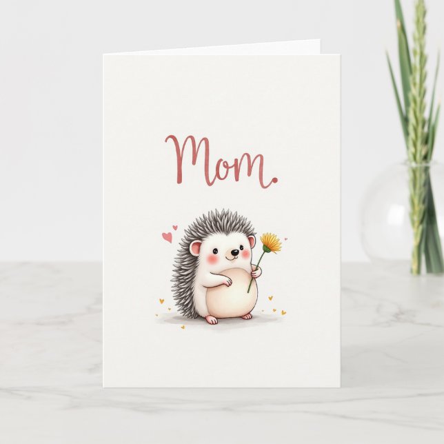 Sweet Hedgehog Mum Card (Front)