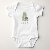 Sweet hedgehog Personalised Letter A Baby Bodysuit