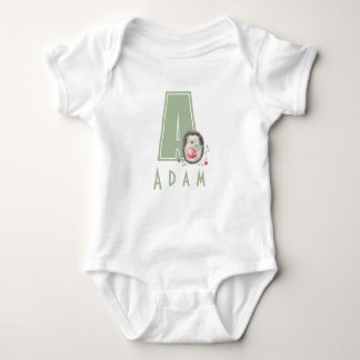 Sweet hedgehog Personalised Letter A Baby Bodysuit