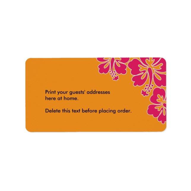 Sweet Hibiscus Wedding Custom Address Label (Front)
