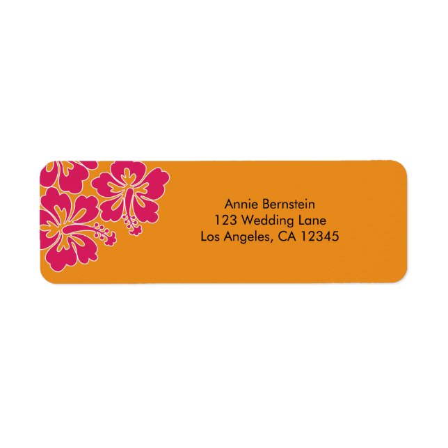 Sweet Hibiscus Wedding Return Address Label (Front)