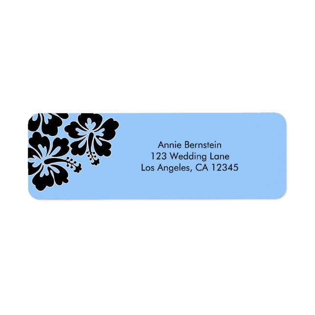 Sweet Hibiscus Wedding Return Address Label (Front)