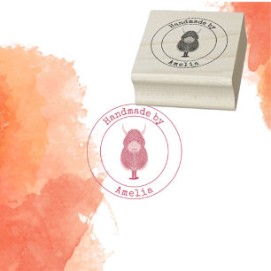 Sweet Highland Cow Handmade By  Rubber Stamp