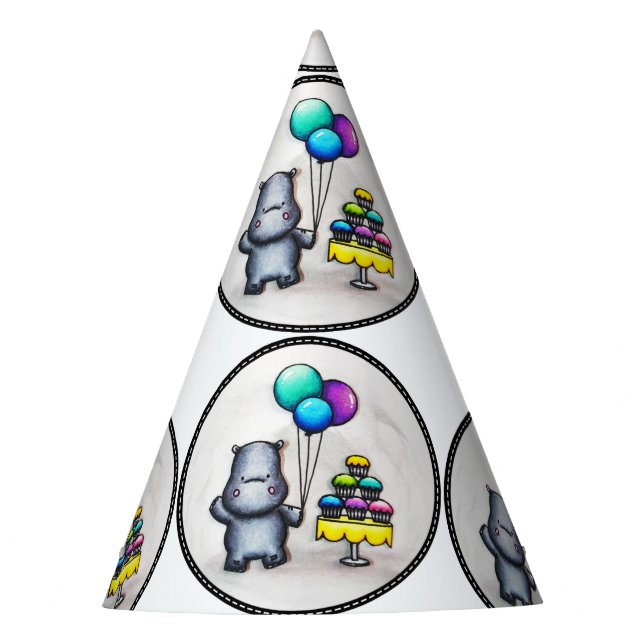 Sweet Hippo Party Hat (Front)