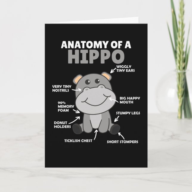 Sweet Hippo Statement Anatomy Of a Hippo Card (Front)