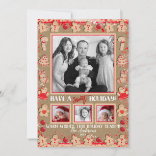 Sweet Holiday Christmas Gingerbread Cookies Photo Card