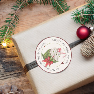 Sweet Holiday Cupcake Personalised Classic Round Sticker