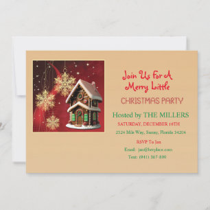 "Sweet Holiday Home" Christmas Party  Invitation