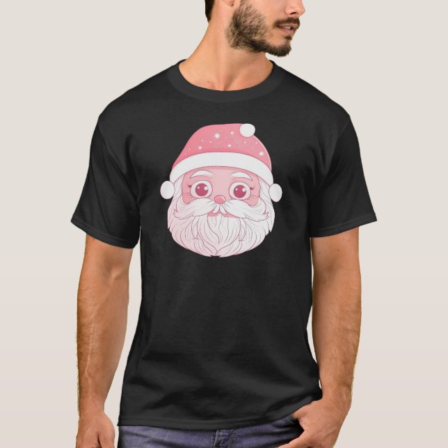 Sweet Holiday Snowman in Pink T-Shirt (Front)