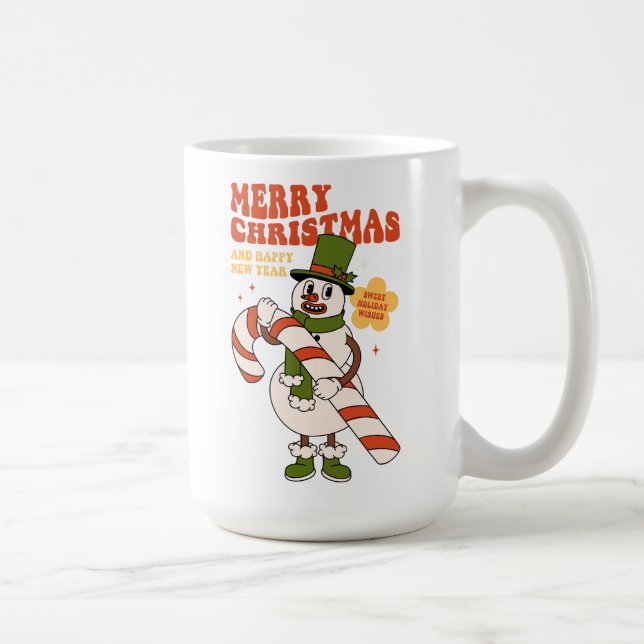 Sweet Holiday Wishes - A Candy Cane Christmas Coffee Mug (Right)
