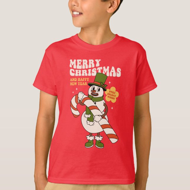 Sweet Holiday Wishes - A Candy Cane Christmas T-Shirt (Front)