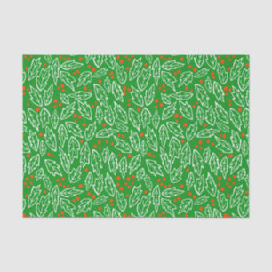 Sweet Holly Christmas Holiday Xmas Pattern Tissue Paper