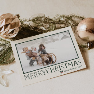 Sweet Holly   Merry Christmas Holiday Photo Card