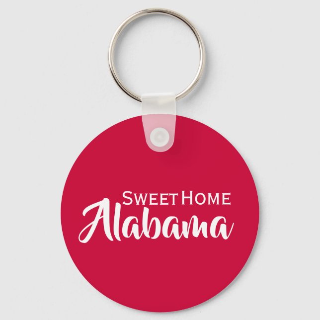 Sweet Home Alabama Crimson and White Key Ring (Front)