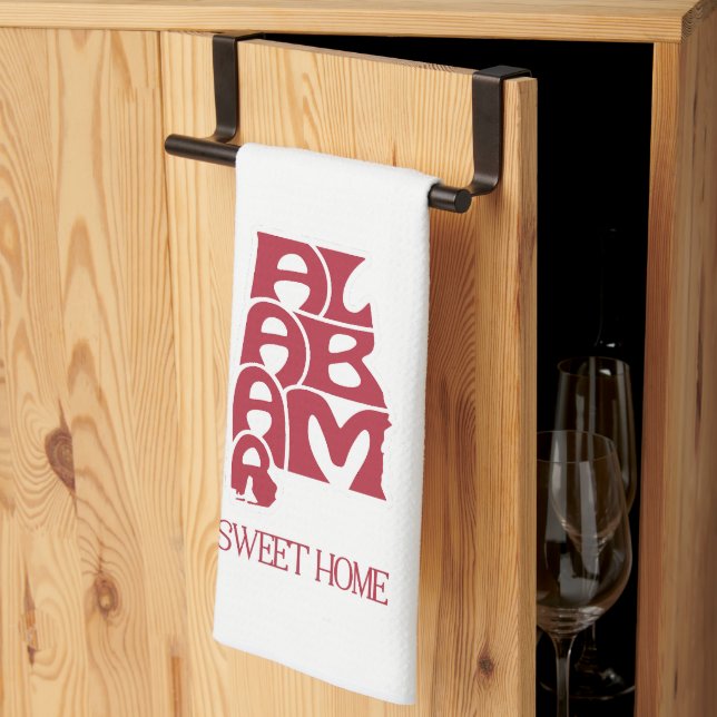 Sweet Home Alabama Crimson Tea Towel (Thirds Fold)