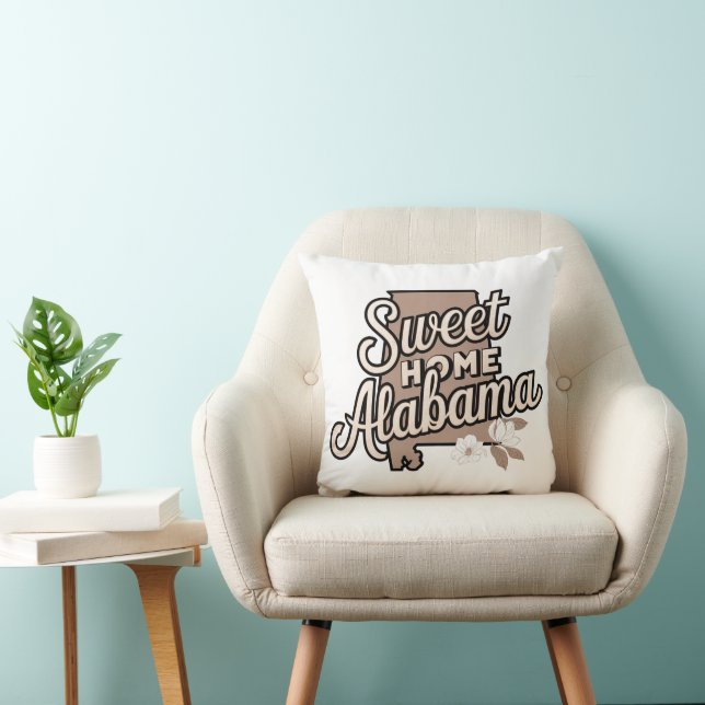 Sweet Home Alabama Throw Pillow (16" x 16") (Chair)