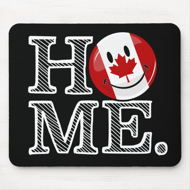 Sweet Home Canada Smiling Canadian Flag Mouse Pad (Front)
