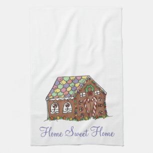Sweet Home Housewarming Gift Gingerbread House Tea Towel