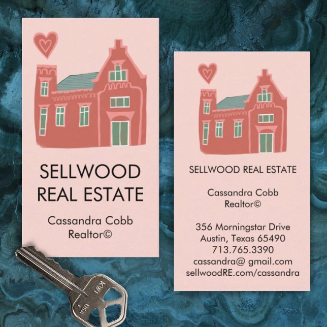 Sweet Home Modern Real Estate Broker Agent Realtor Business Card (Creator Uploaded)