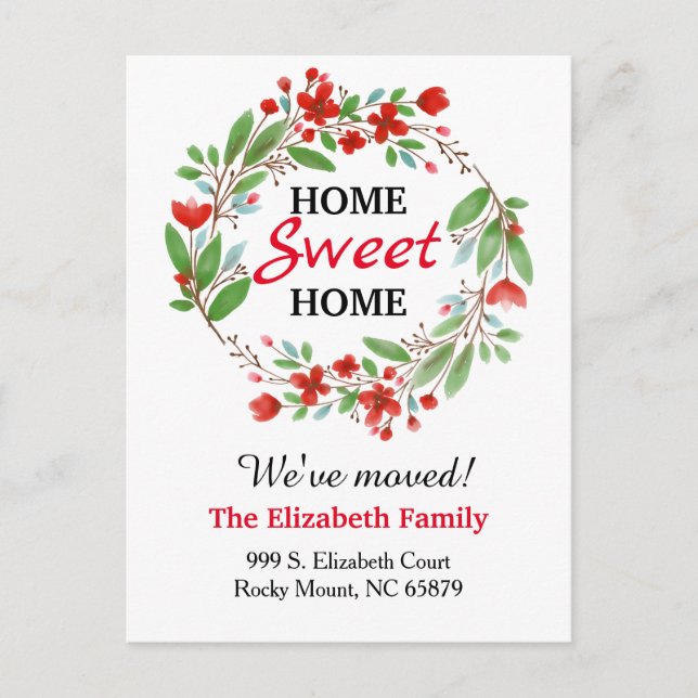 Sweet Home New Address Moving Announcement Postcard (Front)