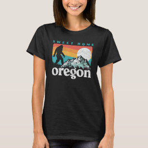 Sweet Home Oregon Retro 80s Bigfoot Mountains T-Shirt