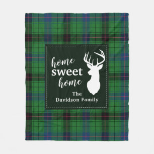 Sweet Home Tartan Clan Davidson Personalised Plaid Fleece Blanket