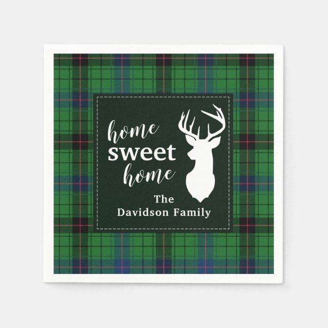 Sweet Home Tartan Davidson Personalised Plaid Napkin (Front)