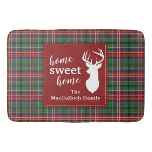 Sweet Home Tartan MacCulloch Personalised Plaid Bath Mat