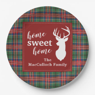 Sweet Home Tartan MacCulloch Personalised Plaid Paper Plate