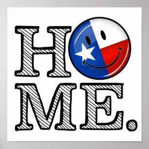 Sweet Home Texas Smiling Flag Housewarming Poster
