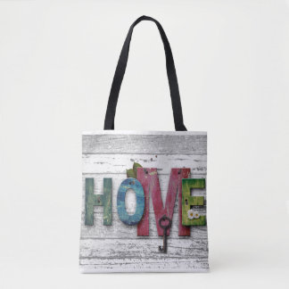 Sweet Home Wood Board Plank Wall Hang Key Tote Bag