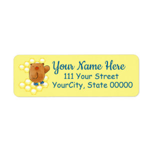 Sweet Honey Bear Return Address Label