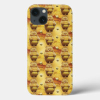 Sweet Honey Bears and Bees 3D Seamless Pattern