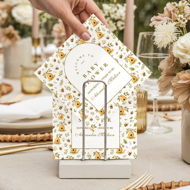 Sweet Honey Bee Baby Shower Napkin (Creator Uploaded)