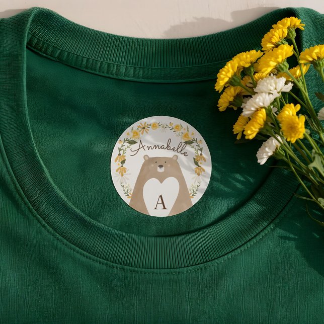 Sweet Honey Bee & Bear Watercolor Wildflower (Sweet Honey Bee & Bear Watercolor Wildflower Labels)