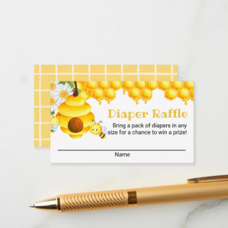 Sweet Honey Bee Diaper Raffle Card