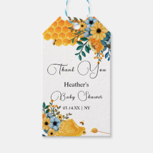 Sweet Honey Bee Floral Baby Shower Thjank You Gift Tags