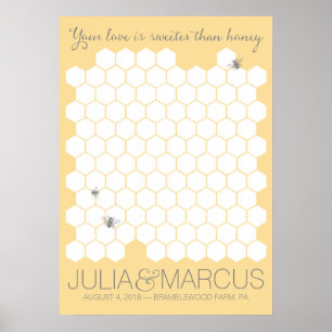 Sweet Honey Bee Guestbook - CHOOSE YOUR COLOR