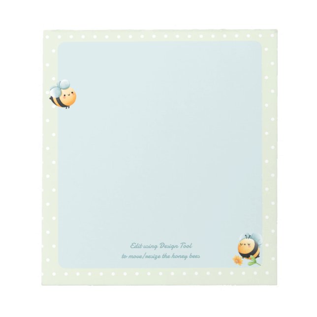 Sweet Honey Bee Illustration Kids Notepad (Front)